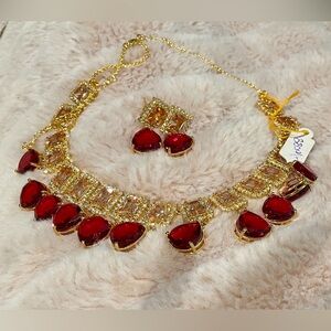 Fancy Gold and Red Jewelry Set